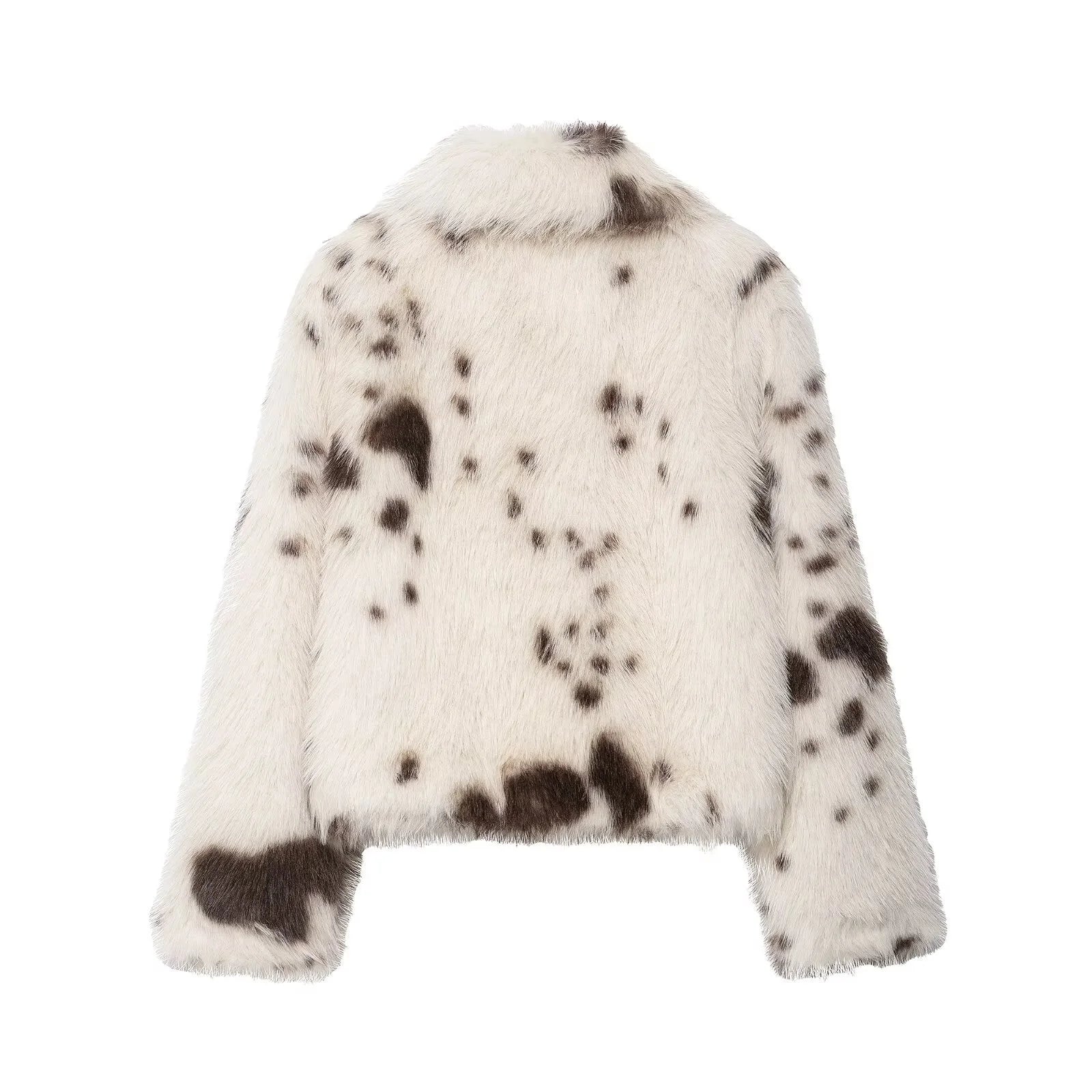 Women's Faux Fur Animal Pattern Jacket - Casual Winter Coat for Women 2