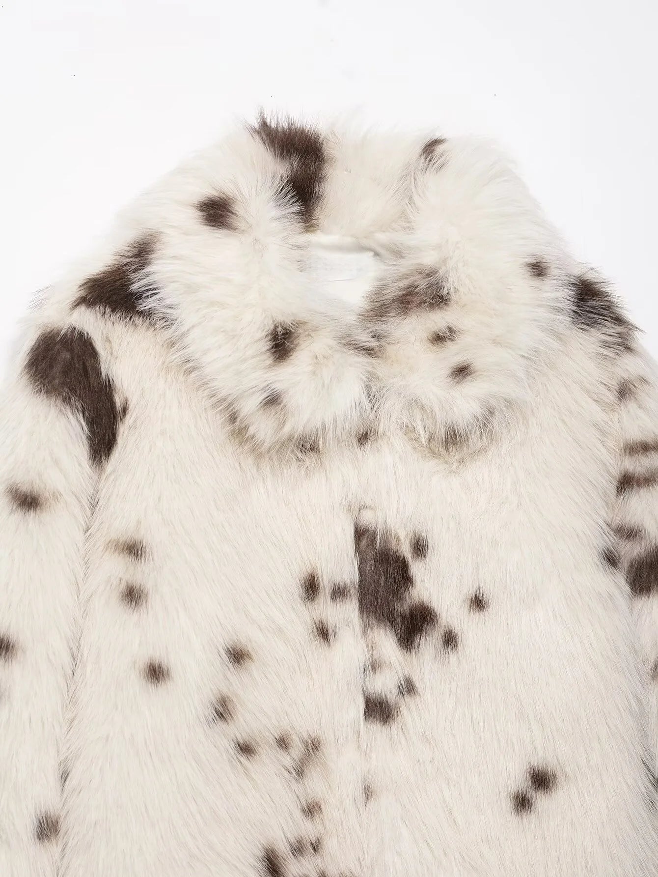 Women's Faux Fur Animal Pattern Jacket - Casual Winter Coat for Women 3