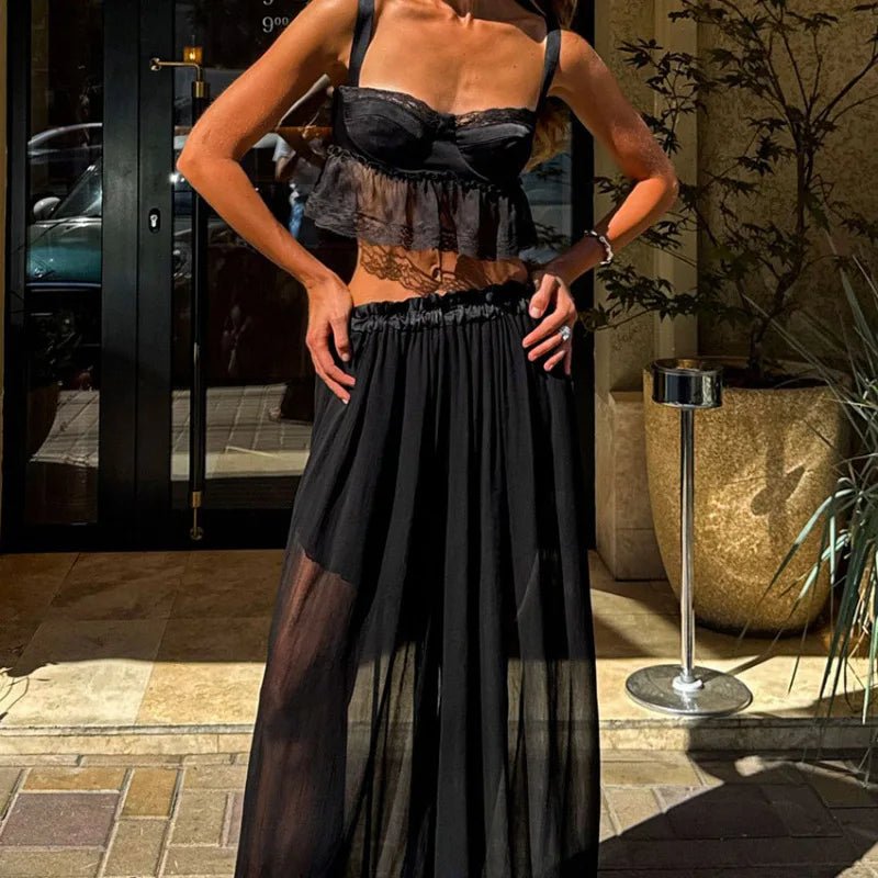 SOERA Elena Halftone Chiffon Crop Set - Matching Sets - SOERA-031939-DEF-OS-61347 S