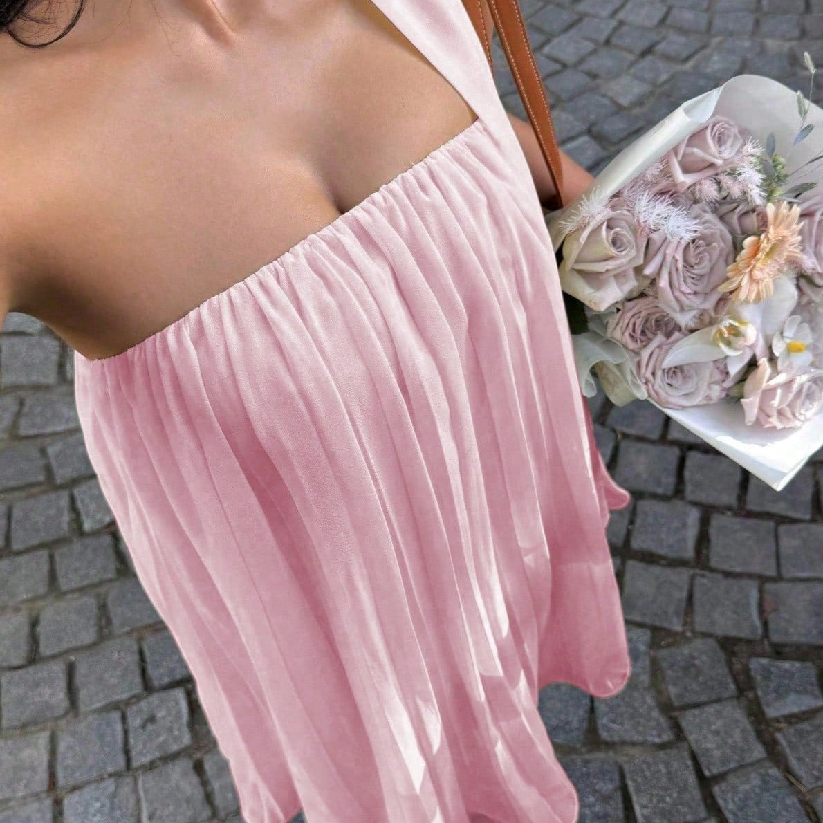 Aliya Ruched Bandeau Mini Dress