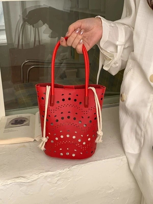 SOERA Margot Hollow-Out Bucket Bag - Bag - SOERA-067267-DEF-OS-97125 Red