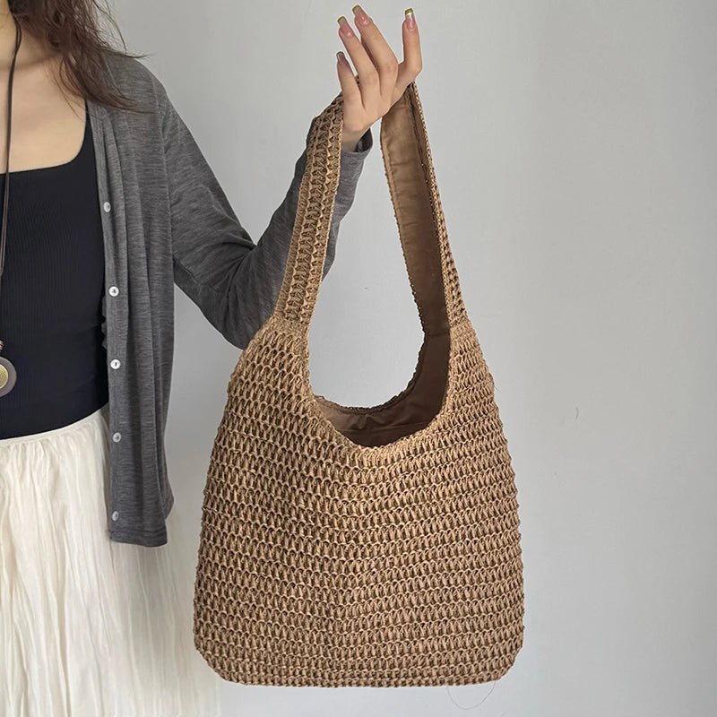 SOERA Miranda Woven Straw Tote - Bag - Brown