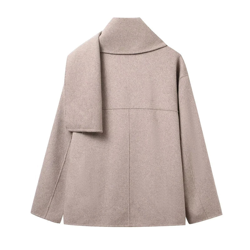 SOERA Cecille Coat with Scarf - Coats & Jackets - 3256810062410555-;WB1763625123198547364 Black L