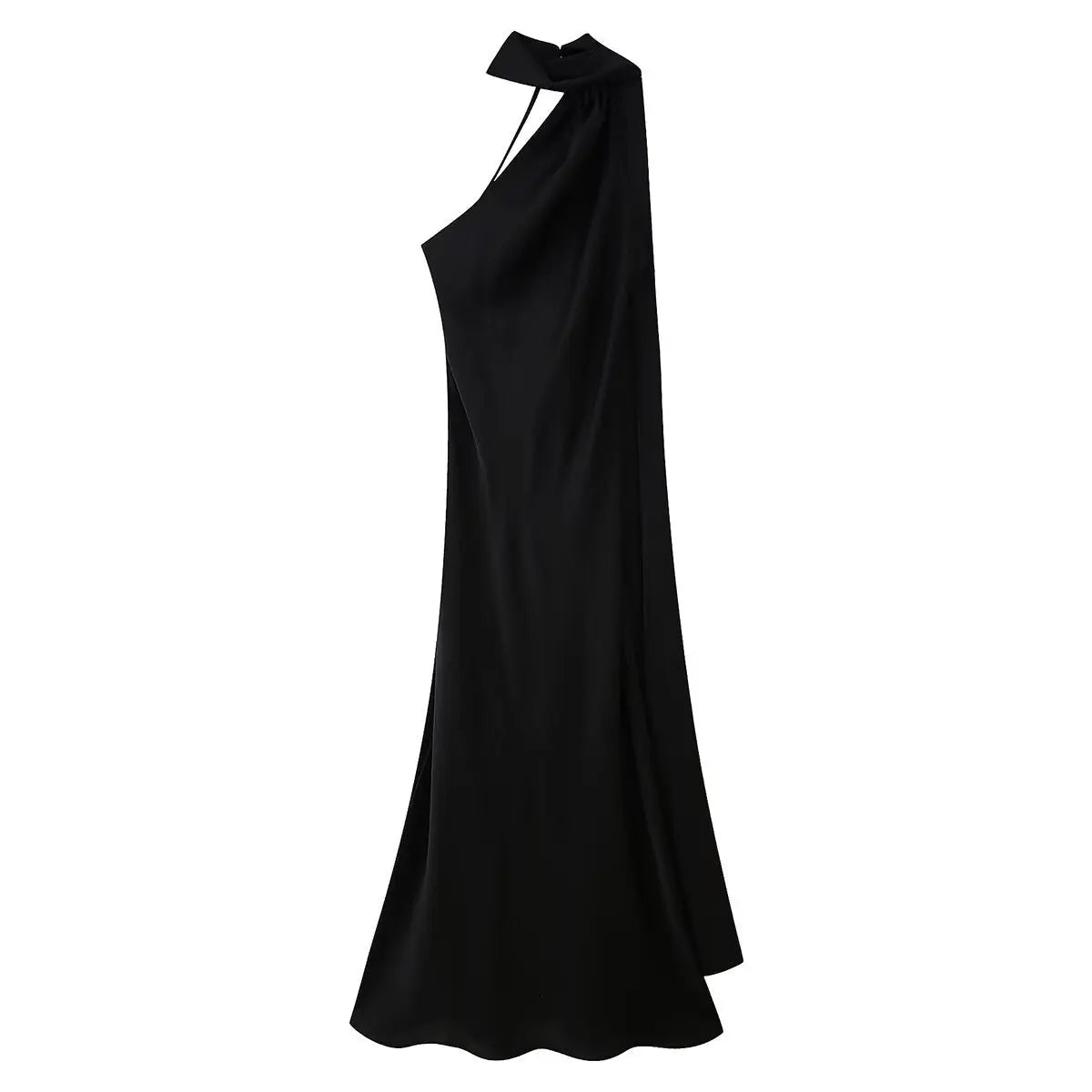 SOERA Beatrice Halter Backless Silk Satin Maxi Dress - Dress - Black S