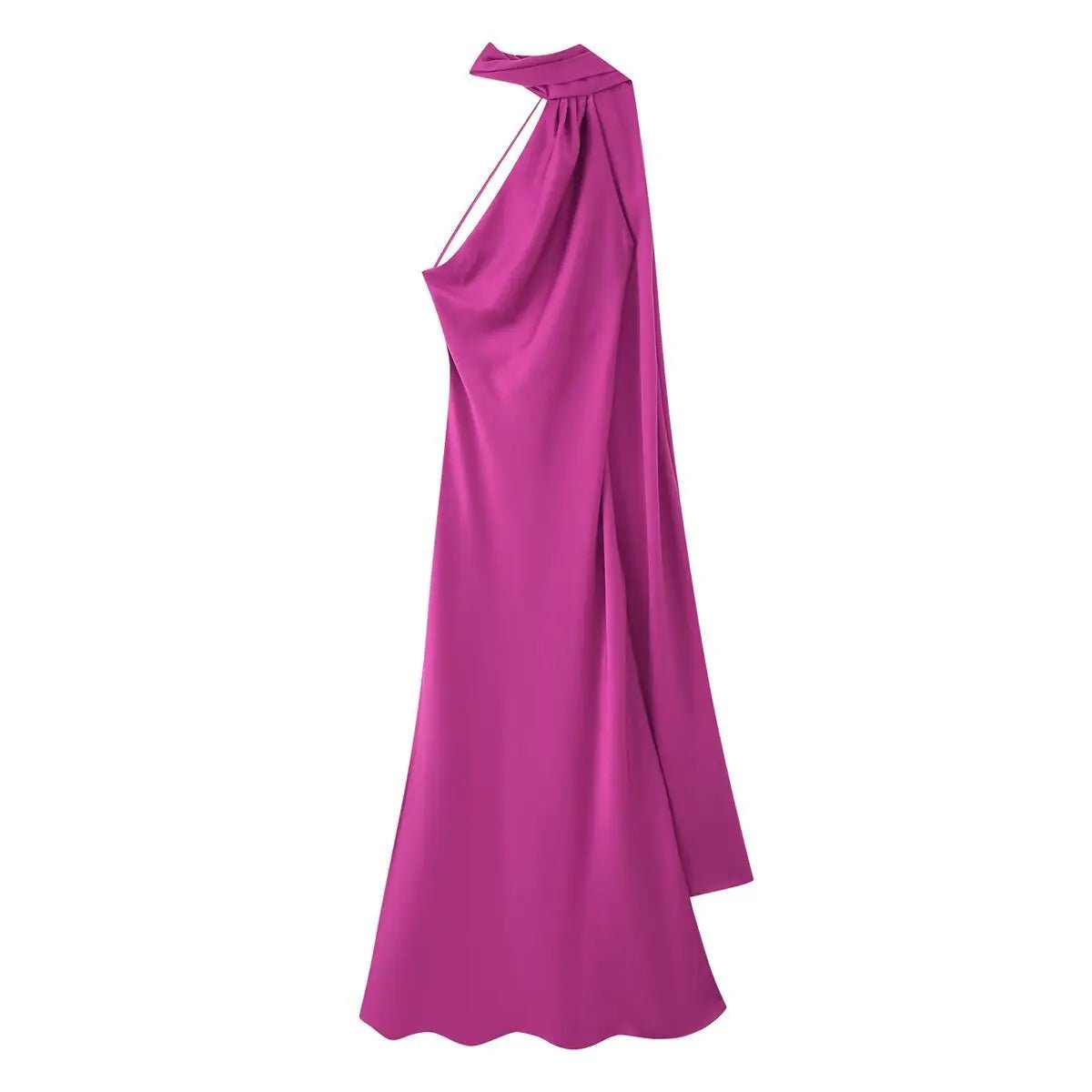 SOERA Beatrice Halter Backless Silk Satin Maxi Dress - Dress - Purple S