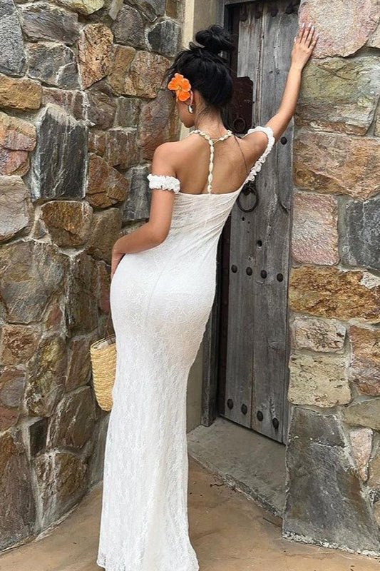 SOERA Bianca Lace Spaghetti Strap Maxi Dress - Dress - White S