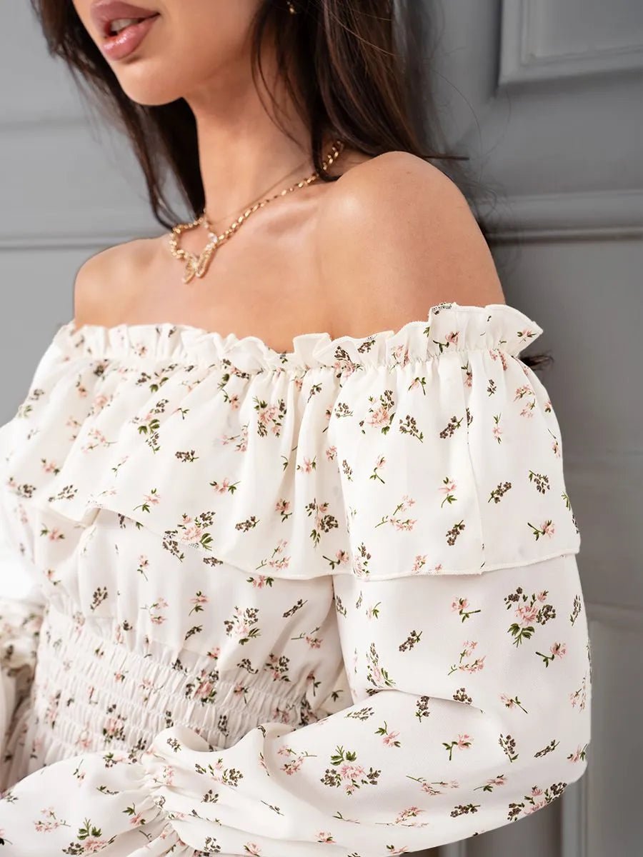 SOERA Bianca Off - Shoulder Ruffled Mini Dress - Dress - XL