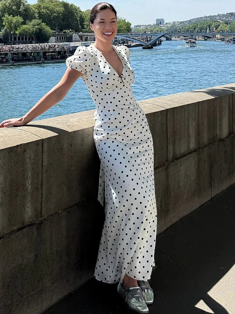 SOERA Bianca Polka Dot V - Neck Maxi Dress - Dress - XS
