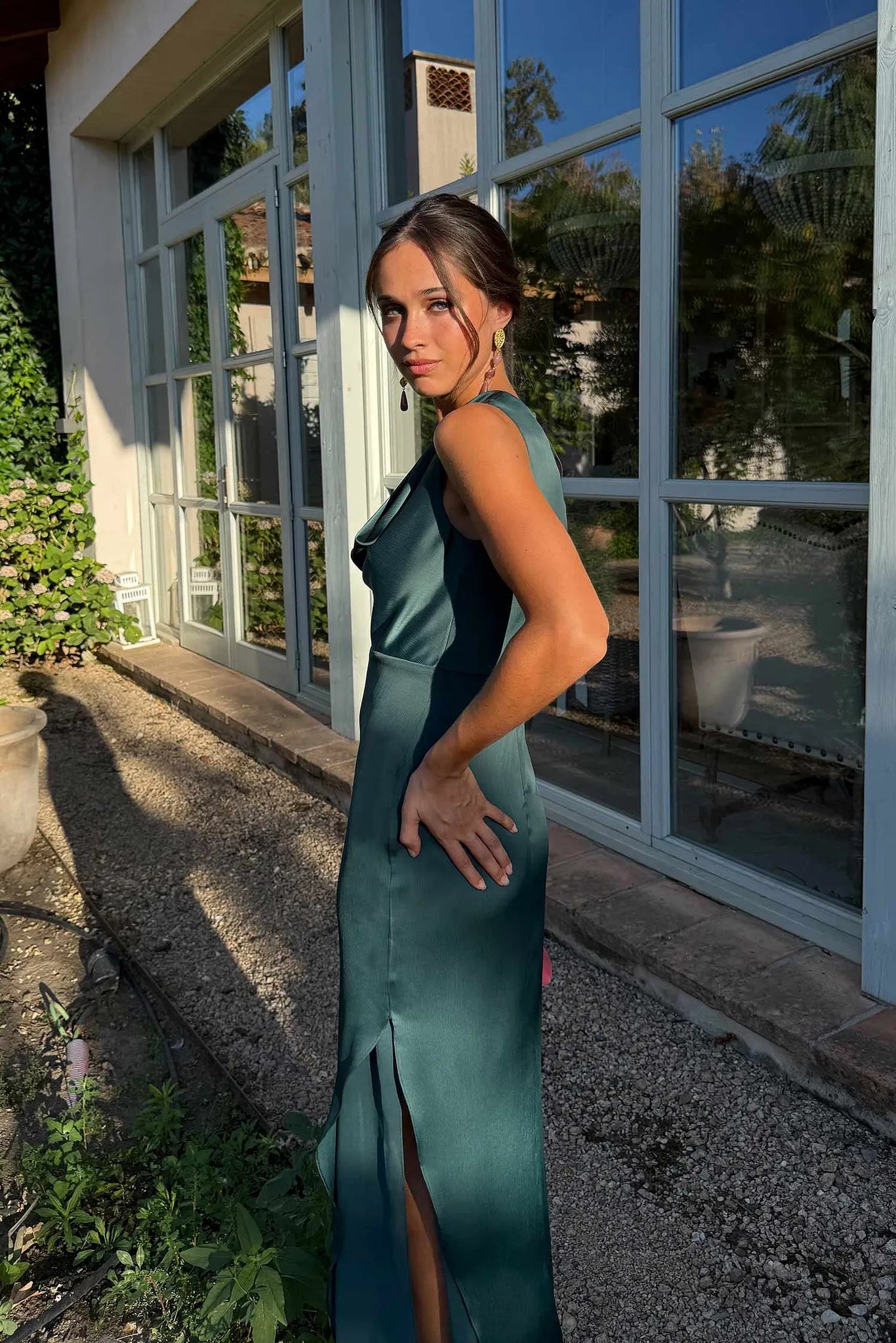 SOERA Bianca Satin Cowl Neck Maxi Dress - Dress - S