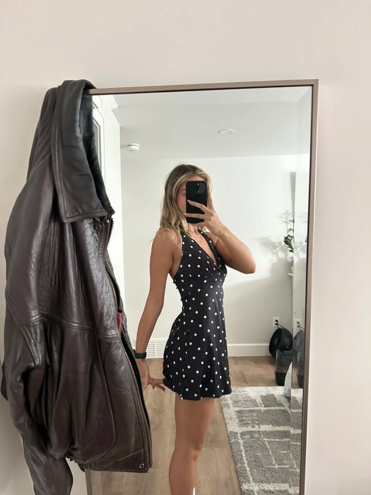 SOERA Sofia Backless Polka Dot Mini Dress - Dress - SOERA-908099-DEF-XS-89507 XS