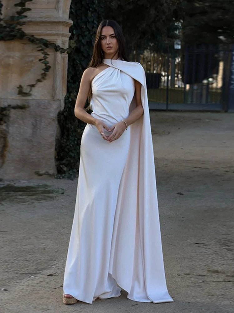 SOERA Yanna Halter Backless Satin Dress - Dress - White S