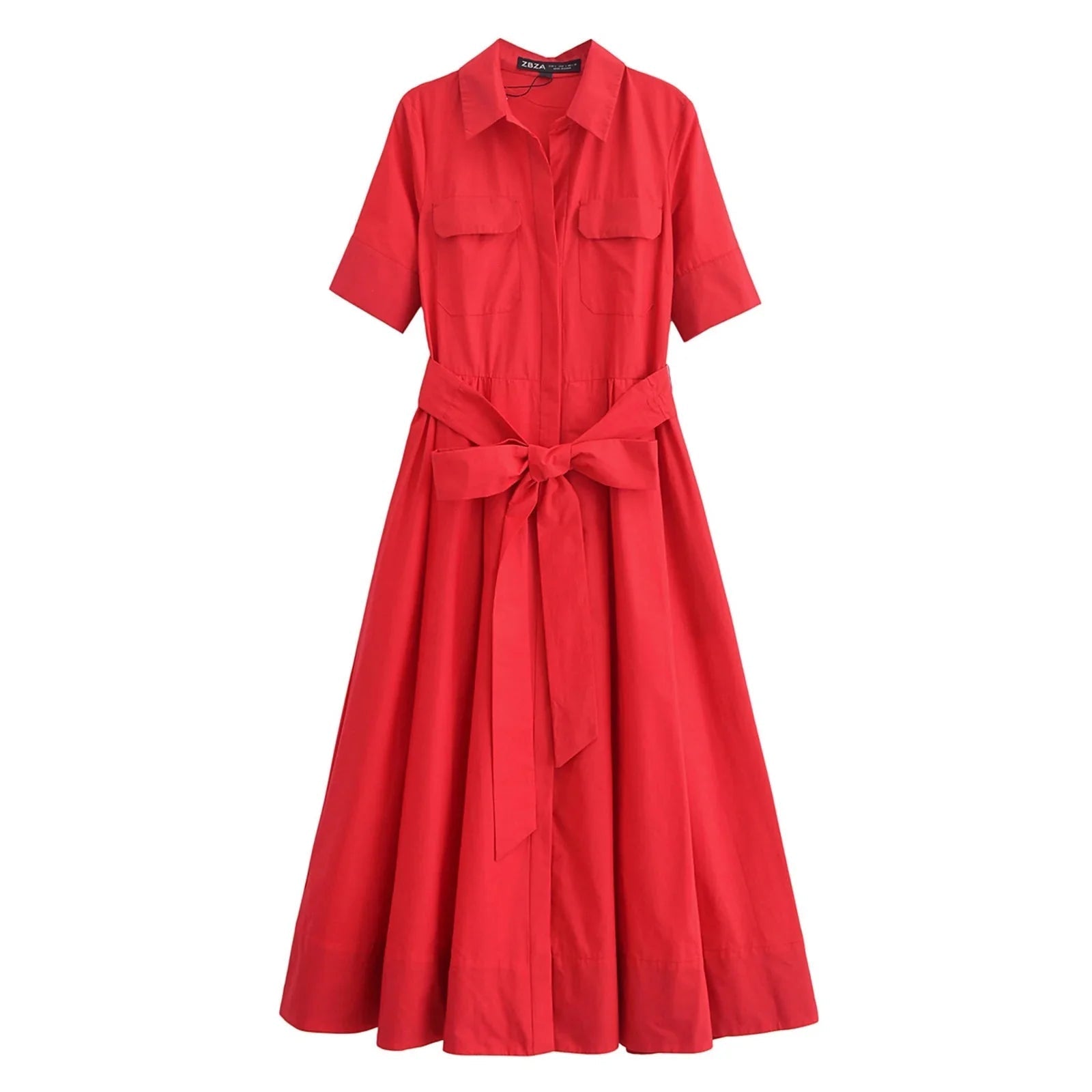 SOERA Beatrice Belted Shirt Midi Dress - Dresses - White L
