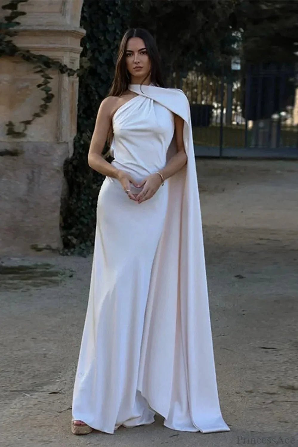 SOERA Celeste Elegant Satin Halter Dress - Dresses - White S