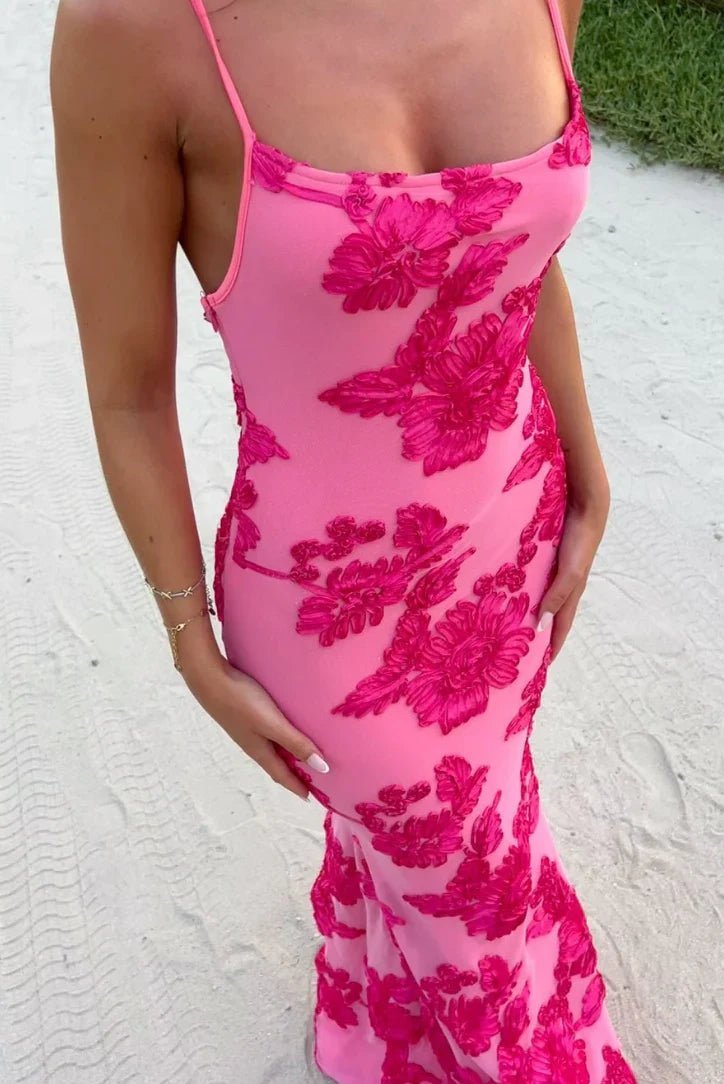 SOERA Jara Sleeveless Floral Maxi Dress - Dresses - Pink L