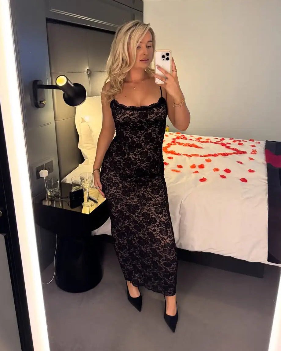 SOERA Nina Off - Shoulder Lace Maxi Dress - Dresses - Black M