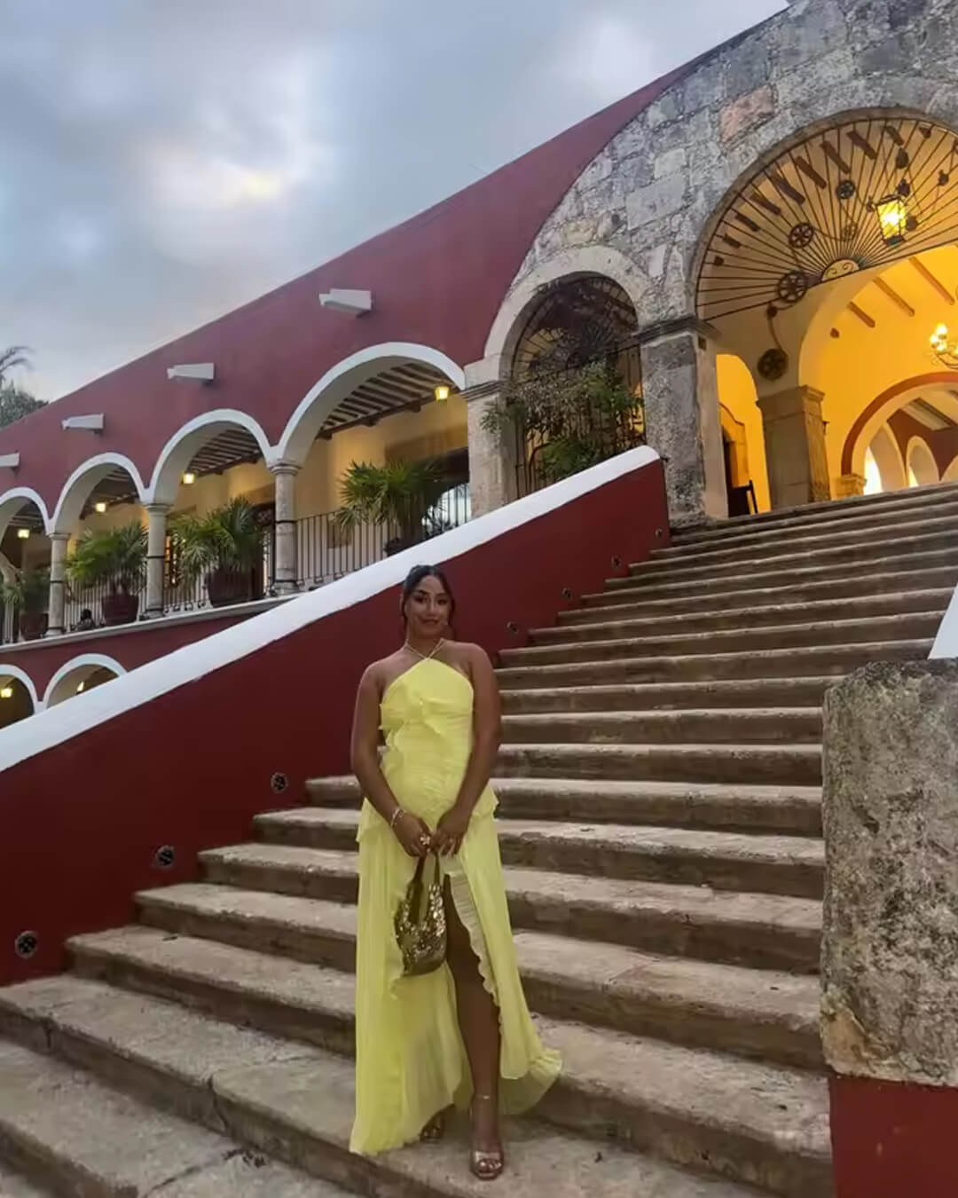 SOERA Ruffa Halter Strap Ruffled Tule Dress - Dresses - 1005009034201148-;yd1764062902536503925 Yellow L