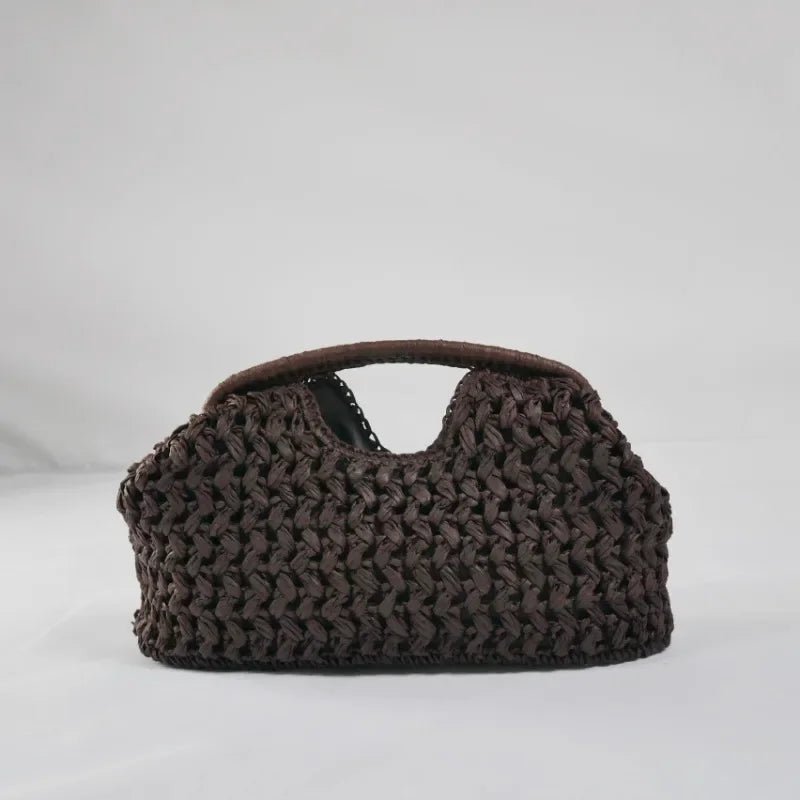 SOERA Raye Woven Straw Shell Clutch - Handbags - Brown
