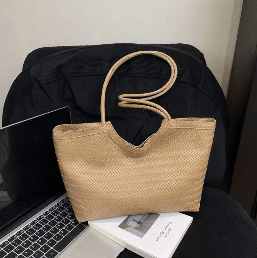 SOERA Riona Textured Weave Handbag - Handbags - Cream