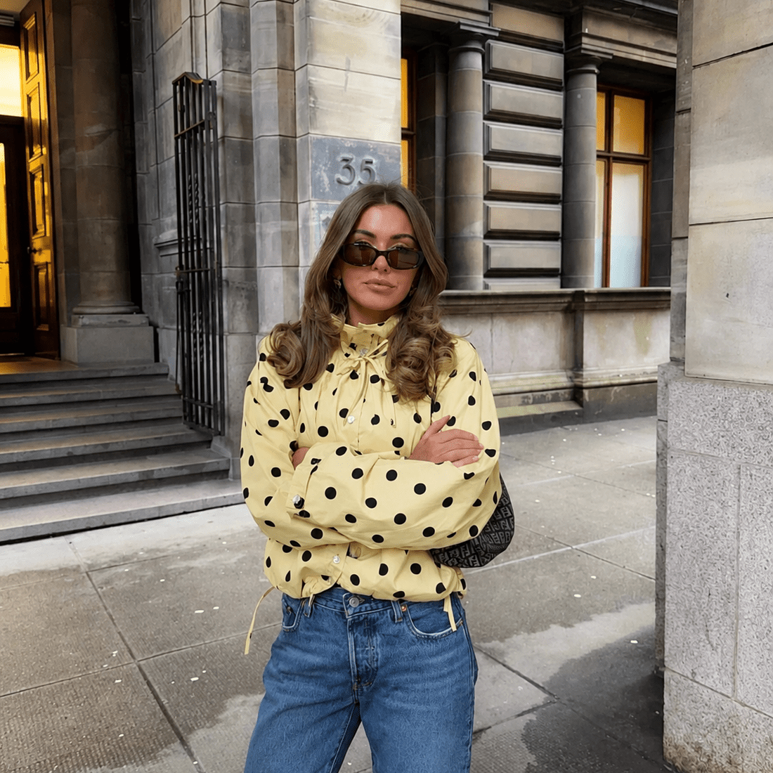 SOERA Presley Polka Dot Puff Sleeve Jacket - Jacket - SOERA-279811-YEL-XS-15171 Yellow XS