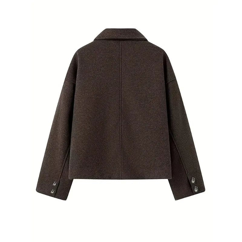 SOERA Angelina Buttoned Short Jacket - Jackets - 1005009897269668-;kN1767257410472935455 S Brown