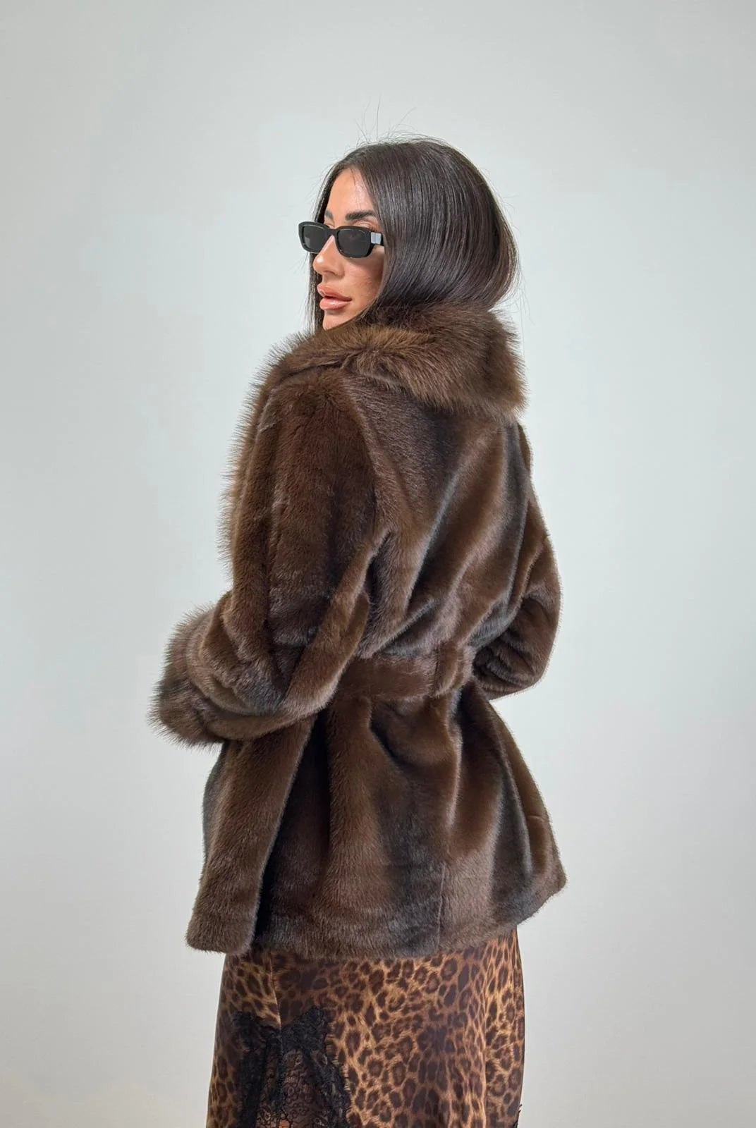 SOERA Louise Faux Fur Coat - Jackets - L Coffee