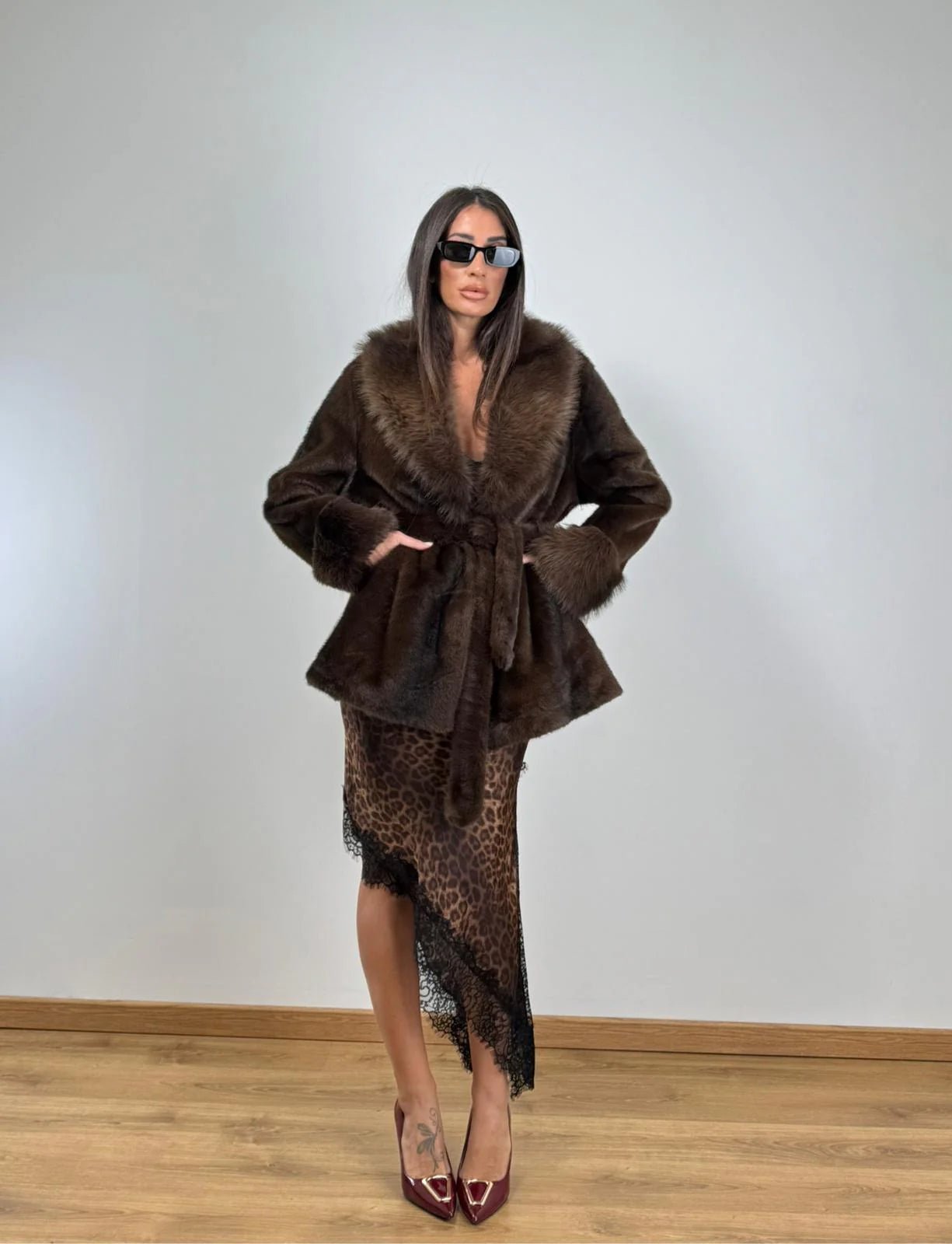 SOERA Louise Faux Fur Coat - Jackets - L Coffee