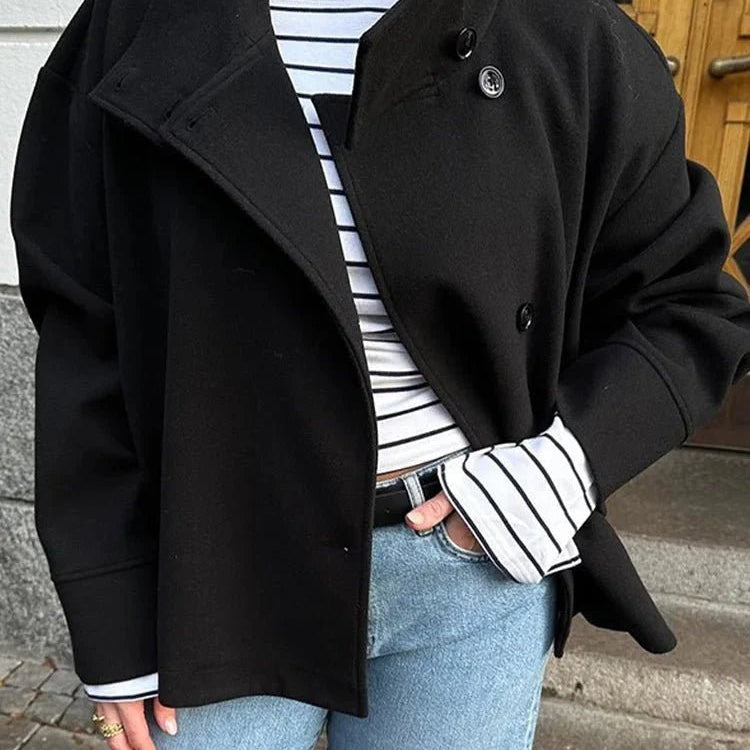 SOERA Rosalia elegant Jacket with Stand Collar - jackets - SOERA-Rosalia-Elegant-Lady-Womens-Jacket-with-Stand-Collar-for-Autumn-Style-Jacket-Black/S Black S