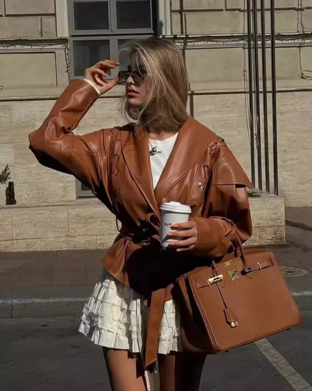 SOERA Zyra Biker Leather Jacket - Jackets - Camel S