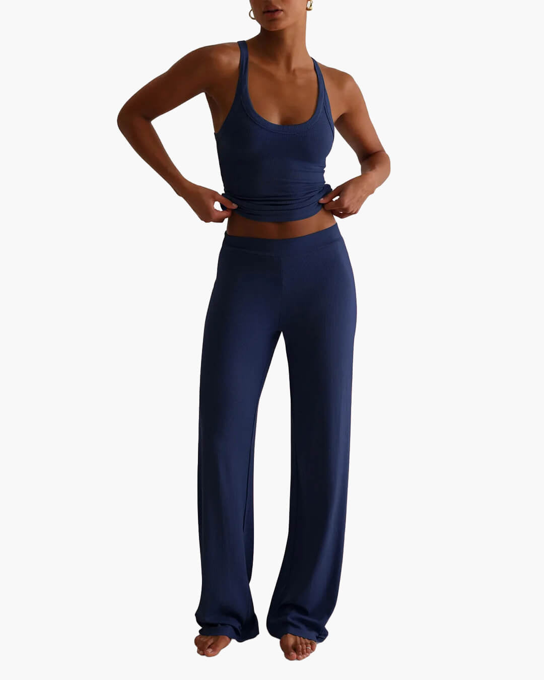 SOERA Andrea Loungewear Pants Set - Matching Sets - 1005009559232027-;AG1770650302908211148 Navy S