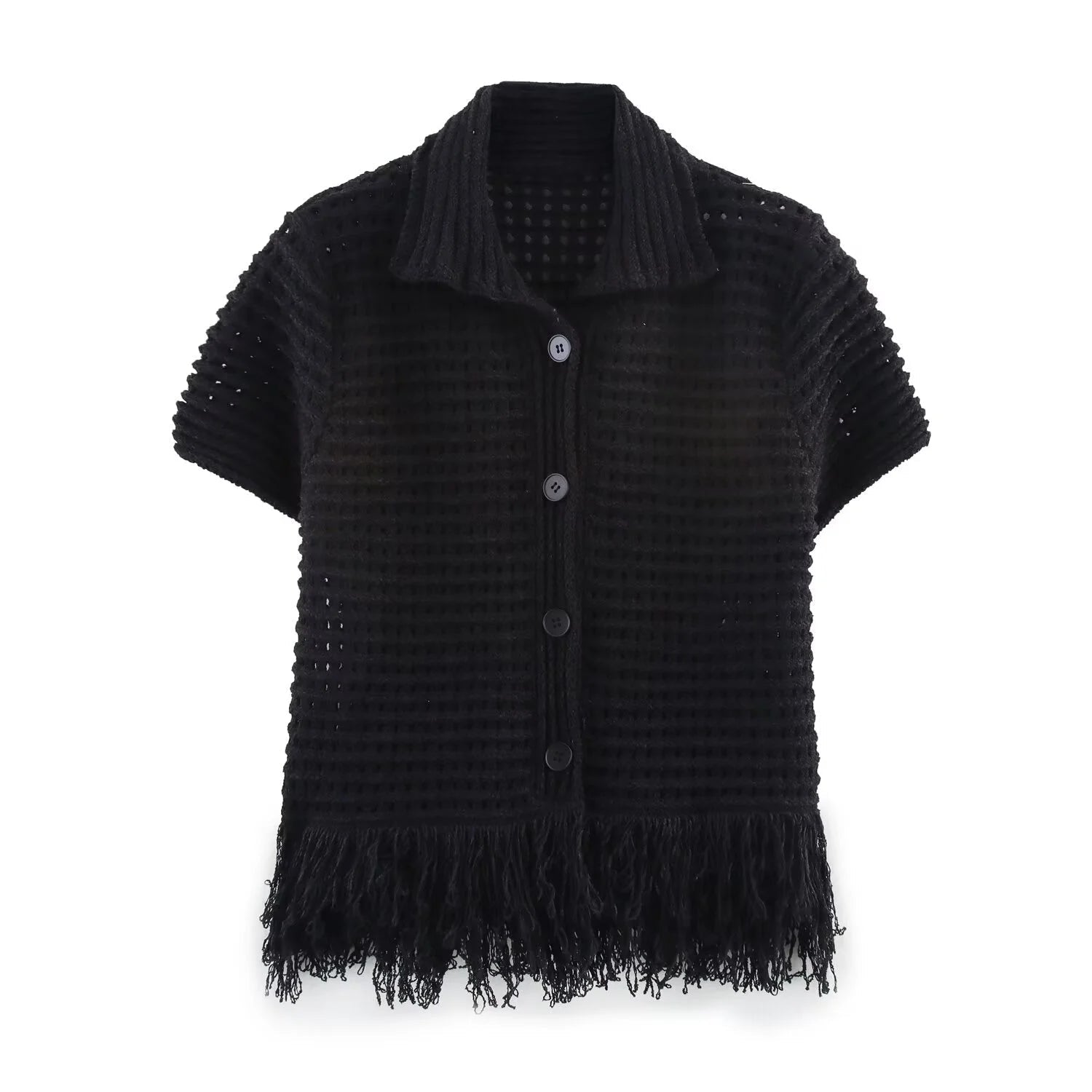 SOERA Beatrice Knitted Tassel Skirt Set - Matching Sets - Black Set