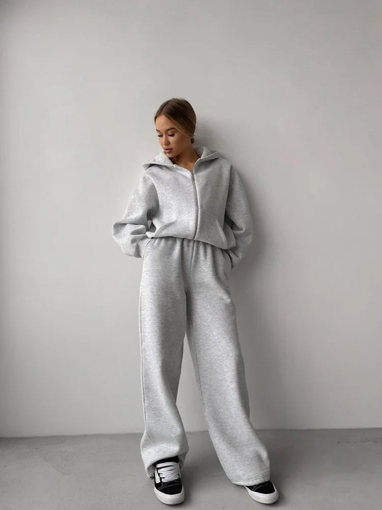 SOERA Cecilia Oversized Hoodie Track 2 Piece Set - Matching Sets - Black S