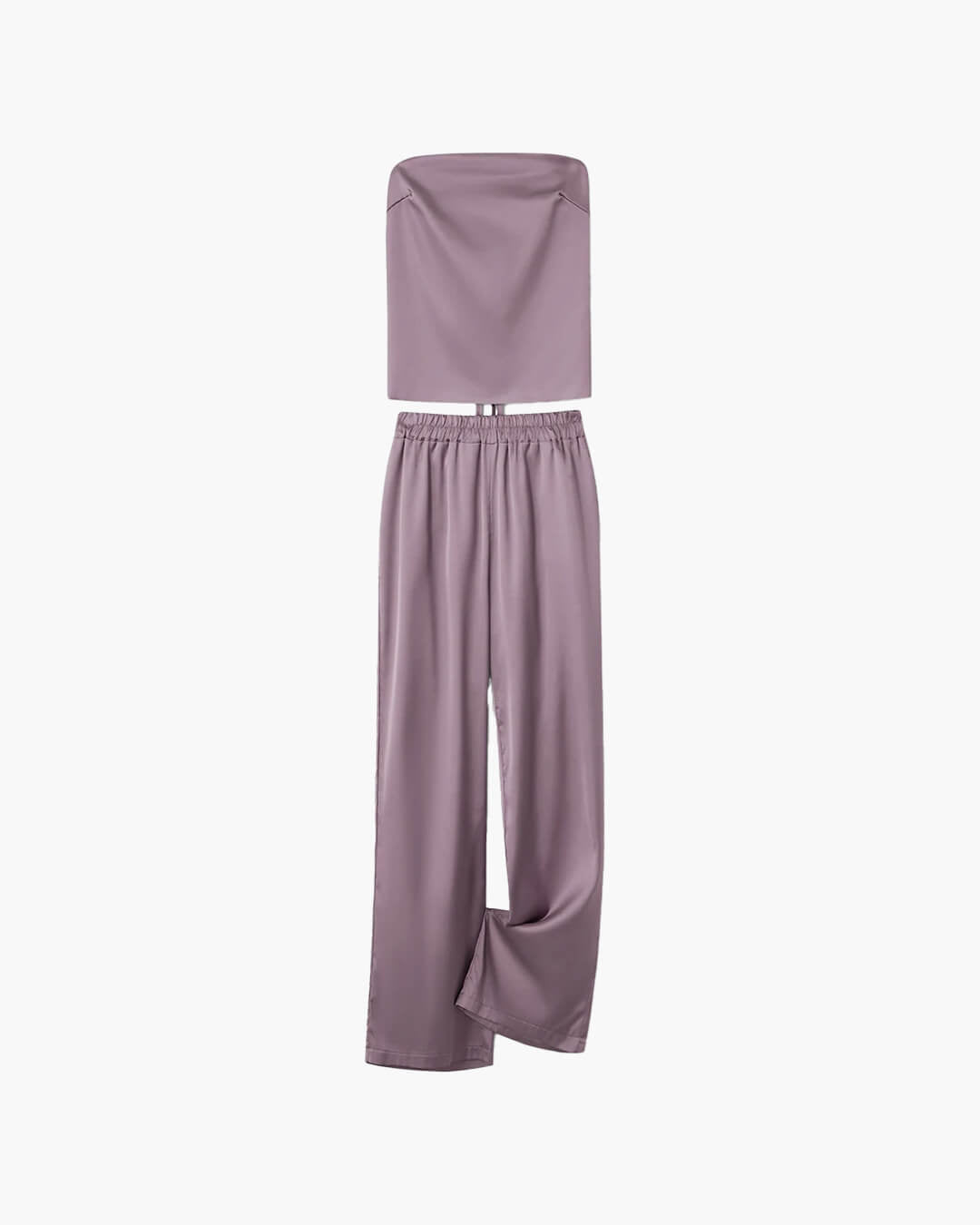 SOERA Felicity Bandeau Pants Satin Suit - Matching Sets - 1005008922806118-;eY1774012026431115873 Black S