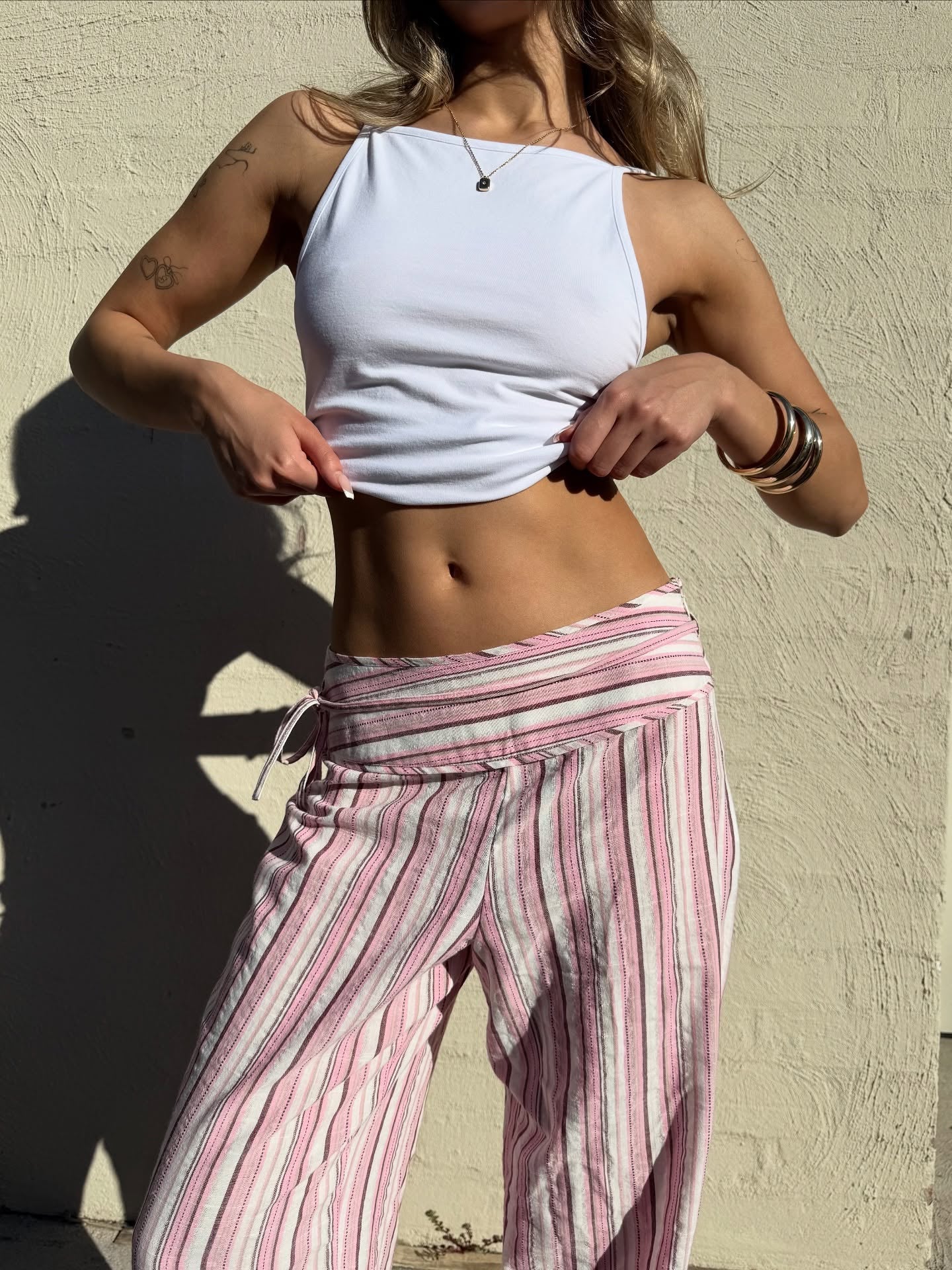 SOERA Sienna Striped Palazzo Pants - Pants - SOERA-598979-DEF-OS-52613 Pink/White L