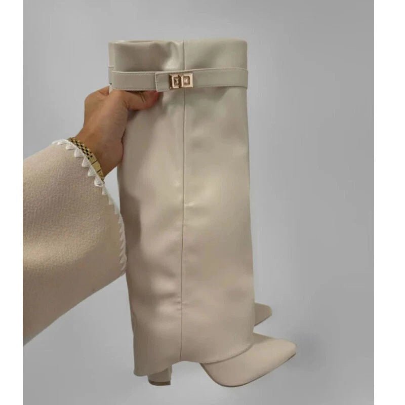 SOERA Monica Leather High Boots - Shoes - ah1758778450659650840 Beige Leather 35