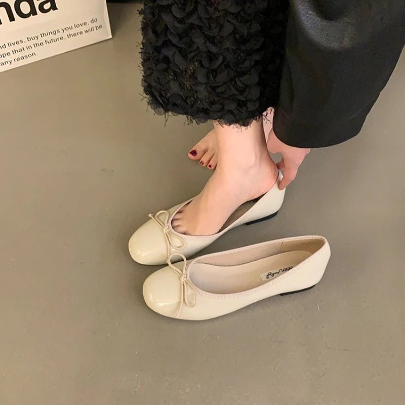 SOERA Suzette Bowtie Ballet Flats - Shoes - 1005009985131753-;EH1763832190018732113 Beige 35