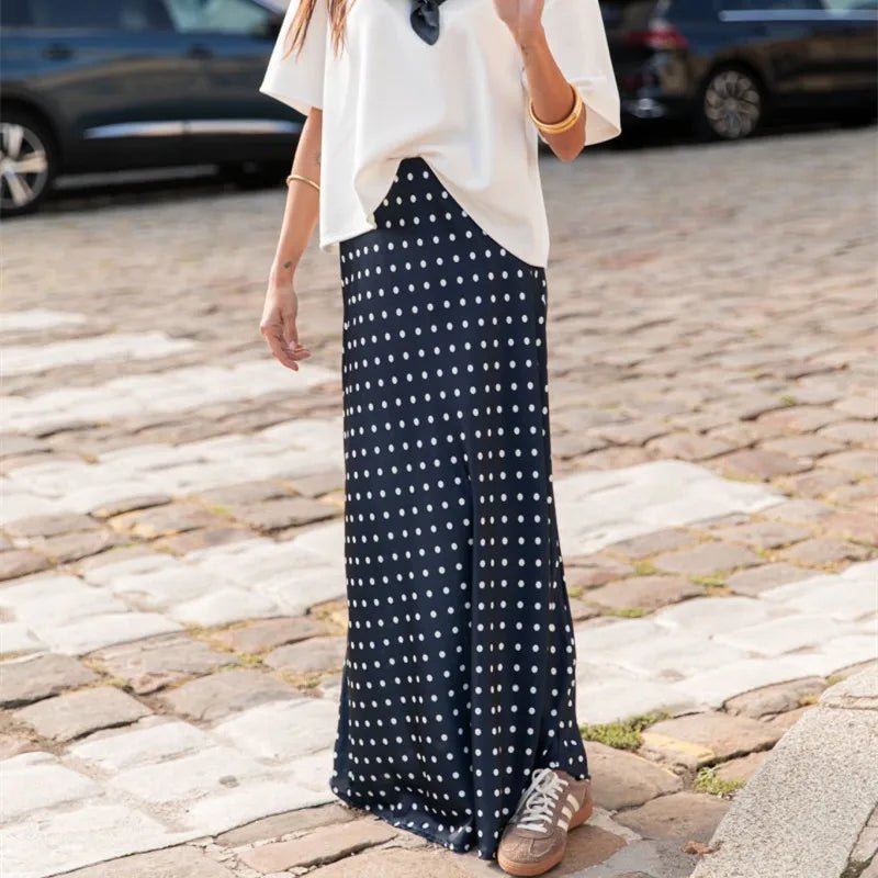 SOERA Beatrice Polka Dot Satin Maxi Skirt - Skirts - Coffee S