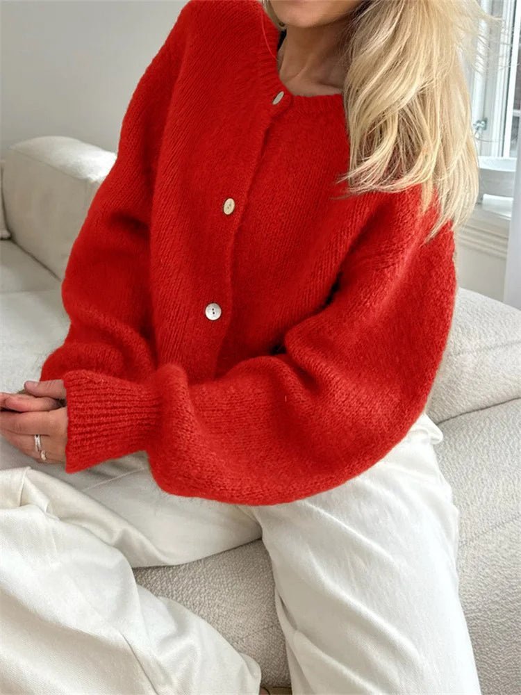 SOERA Freya Fuzzy Knit Cardigan - Sweaters & Cardigans - Yellow S