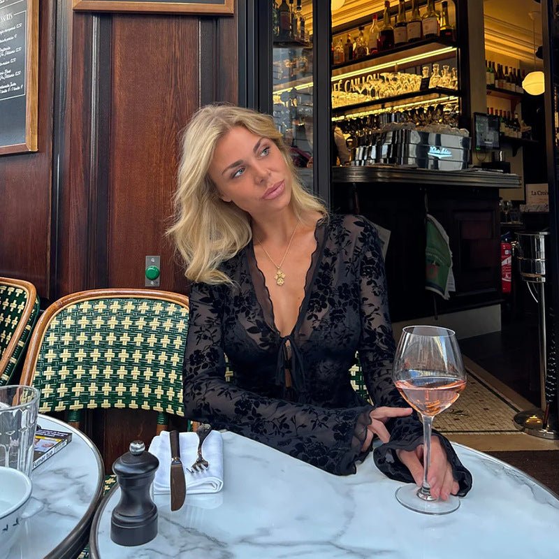 SOERA Rachel Tie Front Lace Blouse - Tops - iq1770344797581792153 M