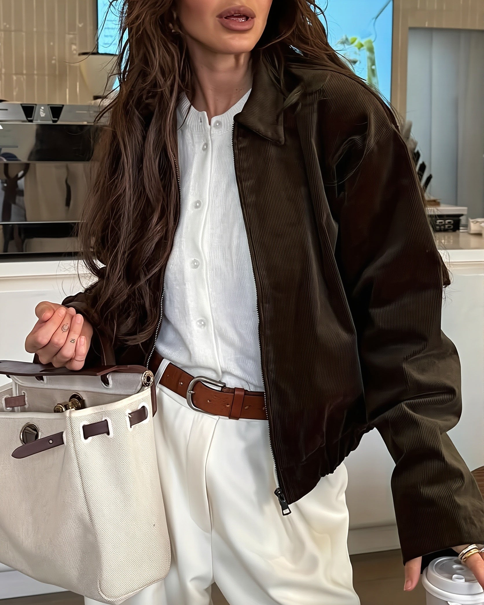 Nicole Corduroy Bomber Jacket