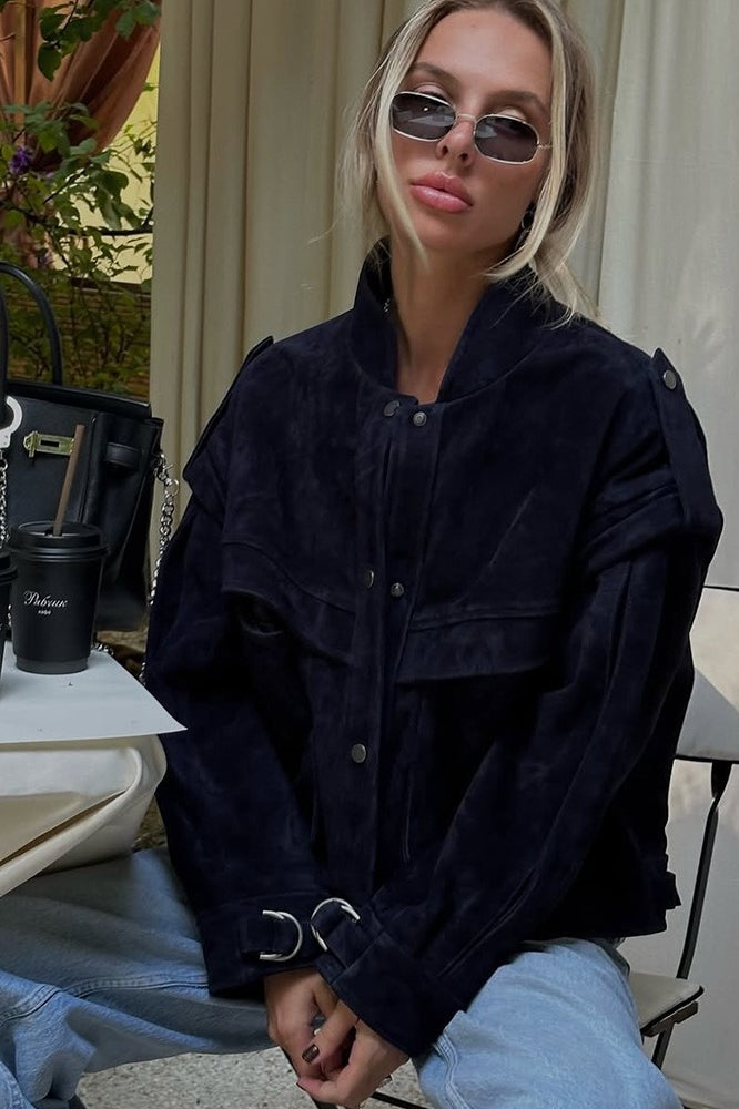 Alatni Wide Shoulder Suede Jacket