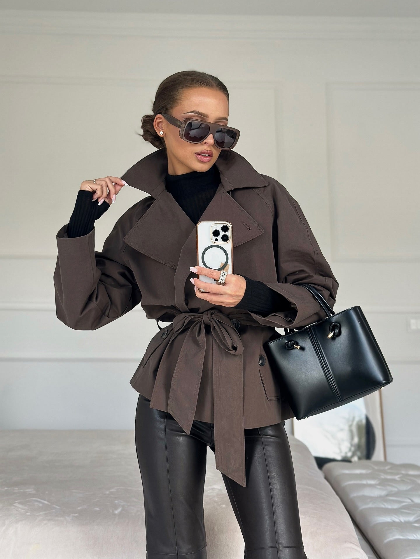 Alianna Belted Short Trench Coat