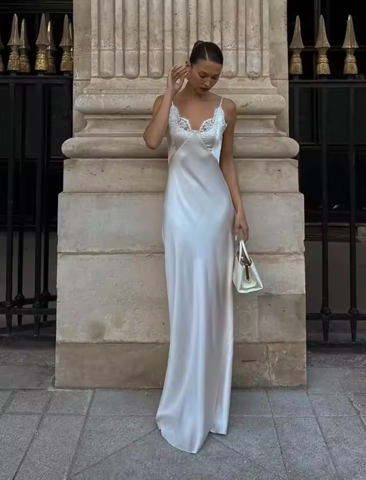 Piper Satin Lace Maxi Dress