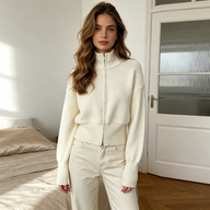 Joanna Double Zip Knitted Cardigan