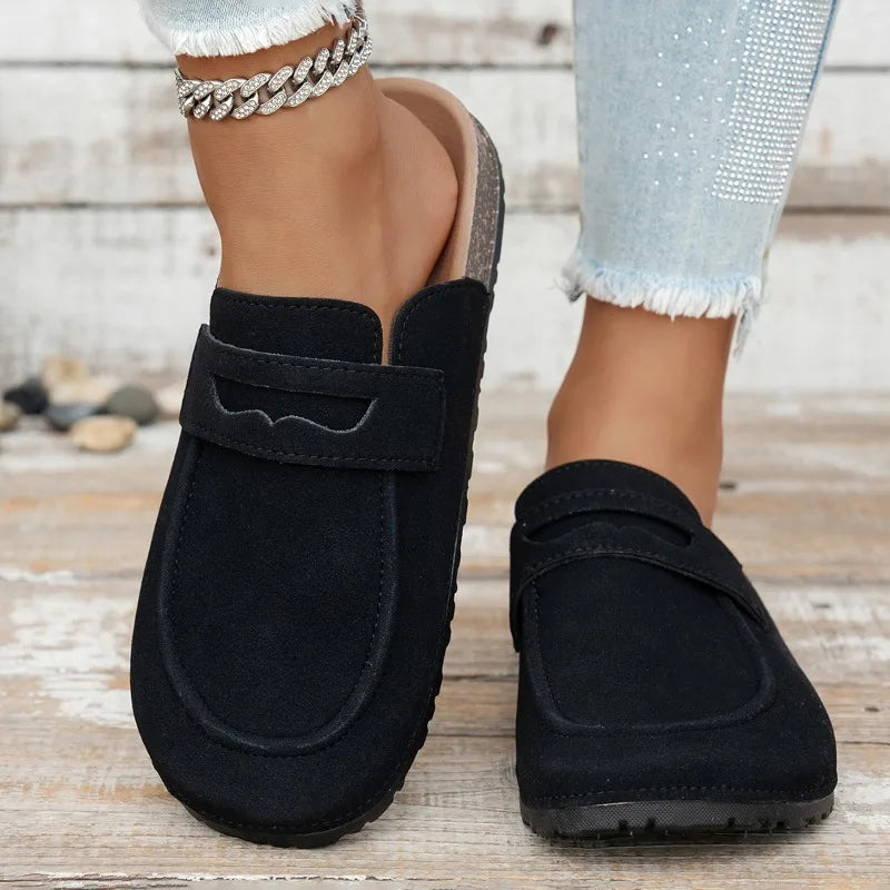 Bianca Cork Suede Mules