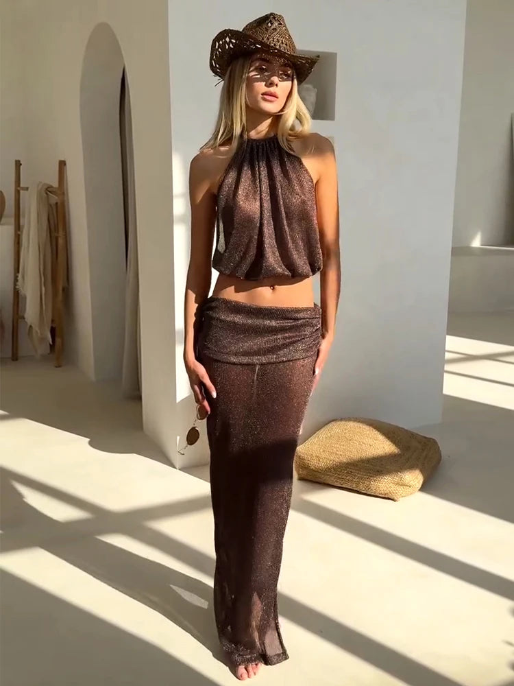 Sienna Lace-Up Knit Two-Piece Set