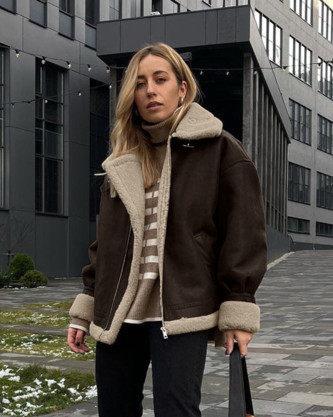 Suede & Shearling Jacket - Cozy Warmth, Stylish Design for Fall/Winter 2