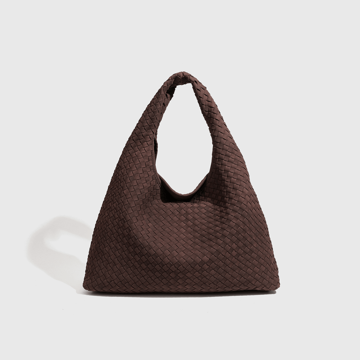 SOERA Linda Woven Faux Suede Tote Bag - Bag -  Dark Brown