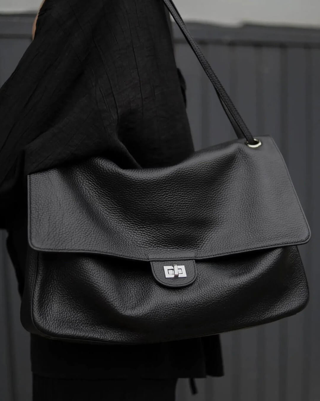SOERA Miriam Crossbody Leather Shopper Bag - Bag - SOERA-999619-DEF-OS-09700 Small Black