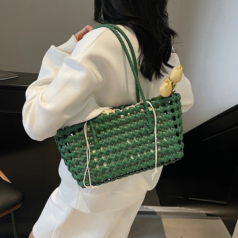SOERA Sienna Hollowed Shoulder Tote - Bag -  Green