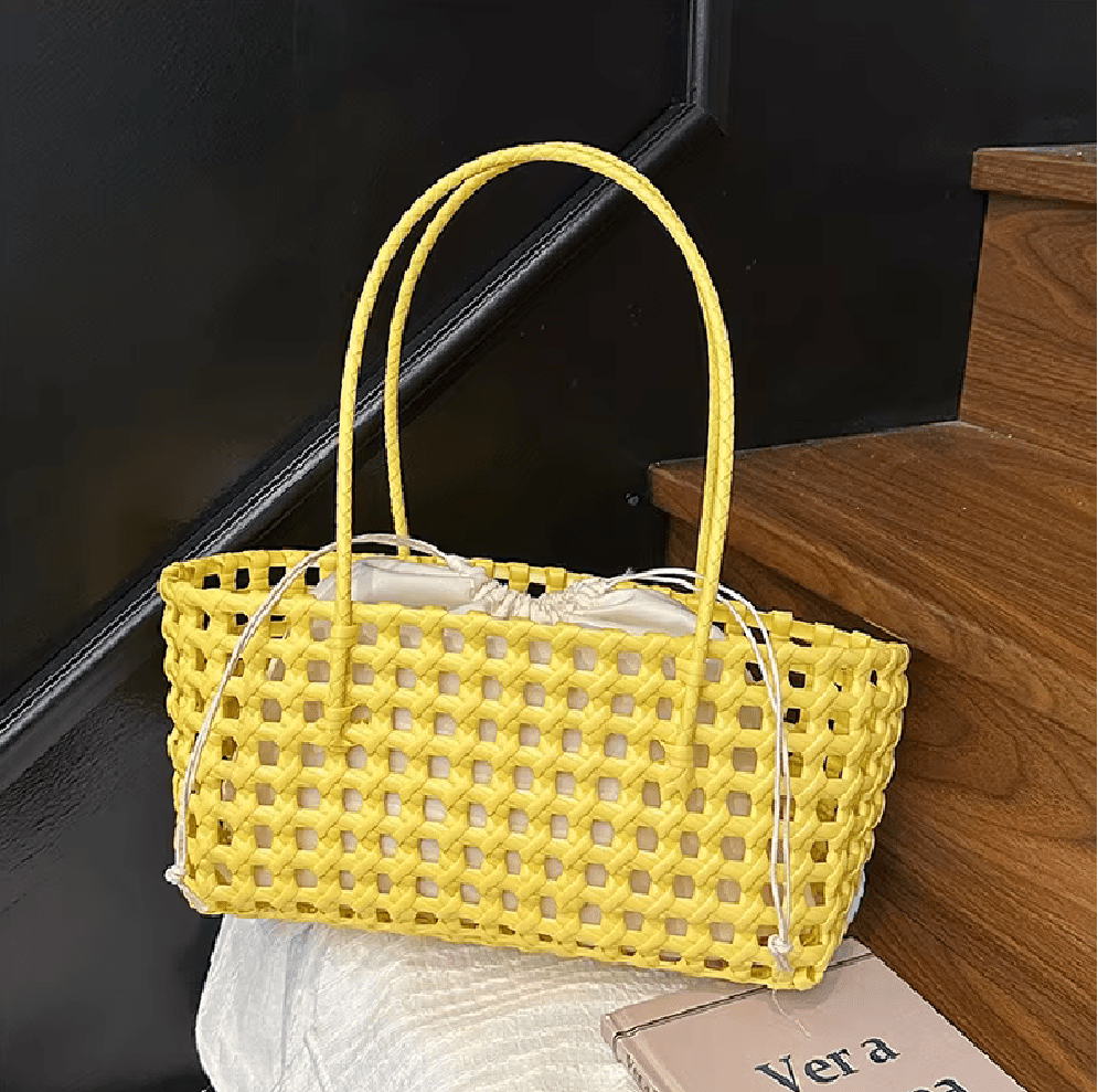 SOERA Sienna Hollowed Shoulder Tote - Bag -  Yellow